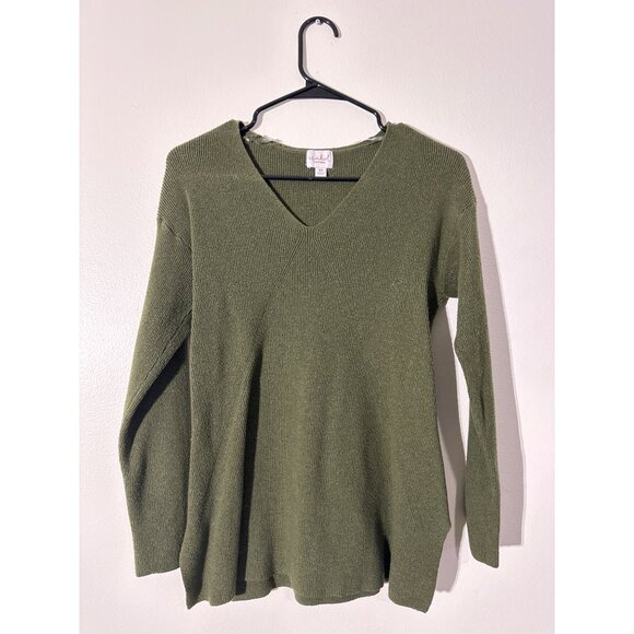 Isabel By Ingrid & Isabel Sweater XS V-Neck Pullover Olive Green Knit - Picture 1 of 5